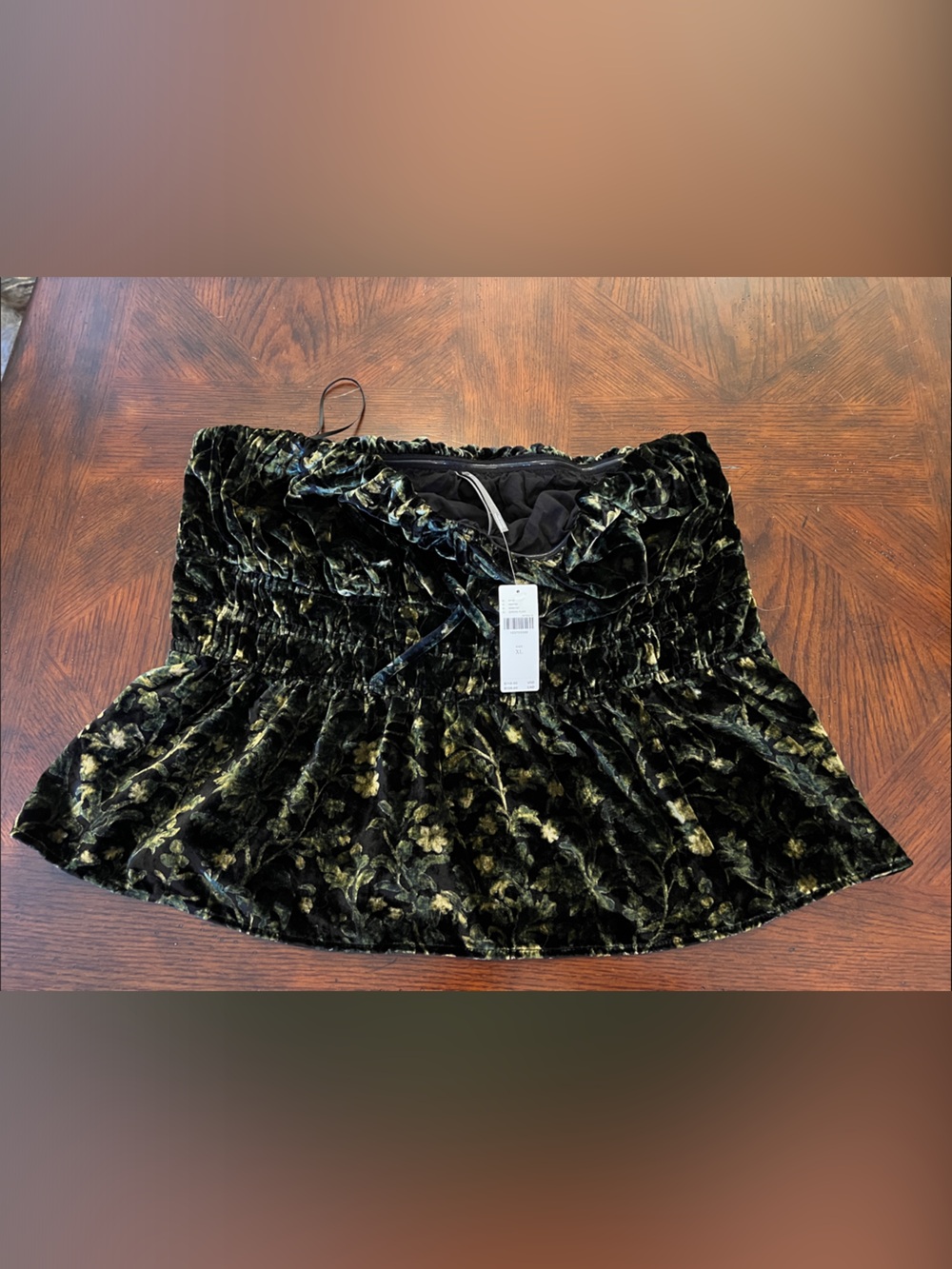 Velvet Floral Smocked top - Anthropologie